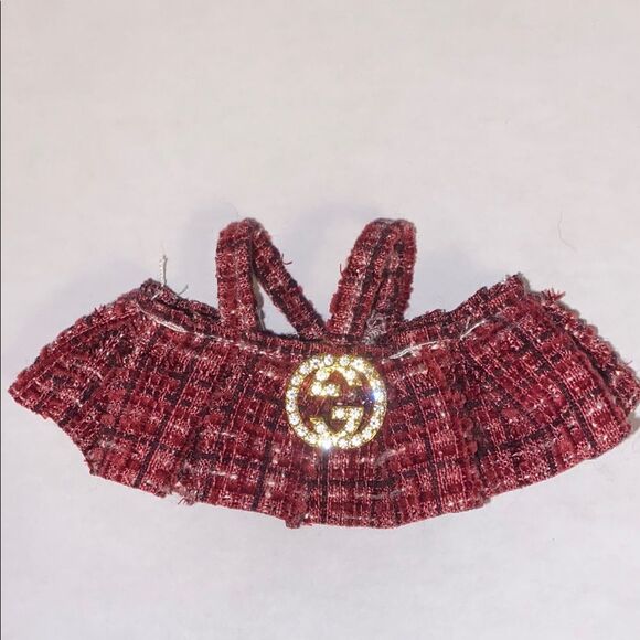 Labubu Luxury Red Tweed Dress Labubu Outfit Labubu Clothing - Picture 1 of 5